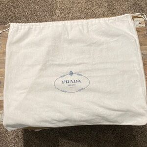 Prada Drawstring Dust Bag with Blue Logo - 22”x17”